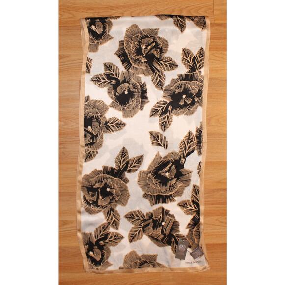 Vince Camuto 100% Silk 72" x 18" Line Floral Oblong Scarf #VC2492 - Picture 2 of 2